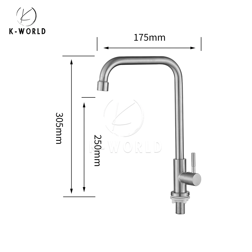 K-World Minimalist Black Kitchen Faucet Manufacturers Wholesale/Supplier 4 Way Kitchen Faucet China 8.625 Inch Spout Height Chrome Kitchen Faucet