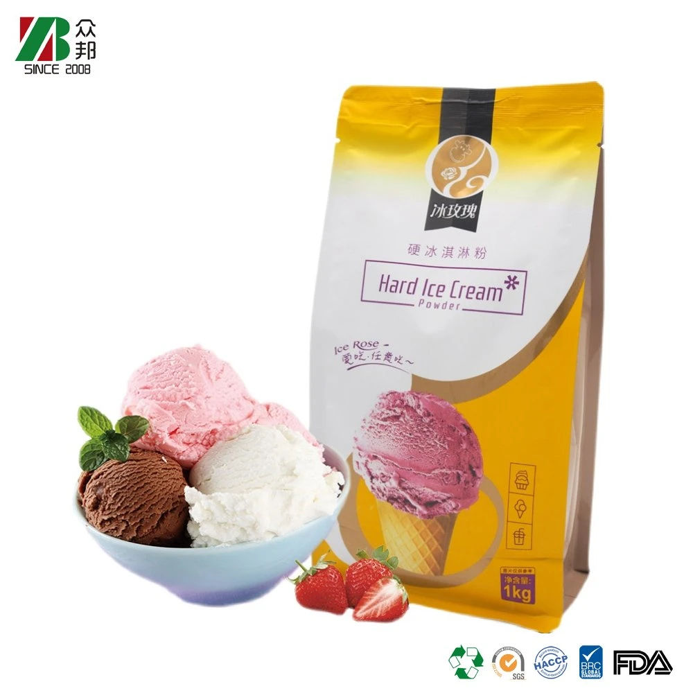 Stand Up Zipper Pouch Ice Cream Powder Food Packaging Bag Verpackungsmaterial für Eiscreme
