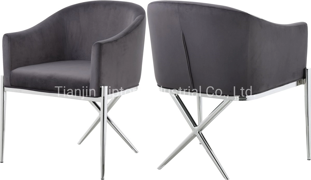 Luxury Modern Velvet Dining Chair with Satinless Steel Legs Waiting Bench &amp; Chair