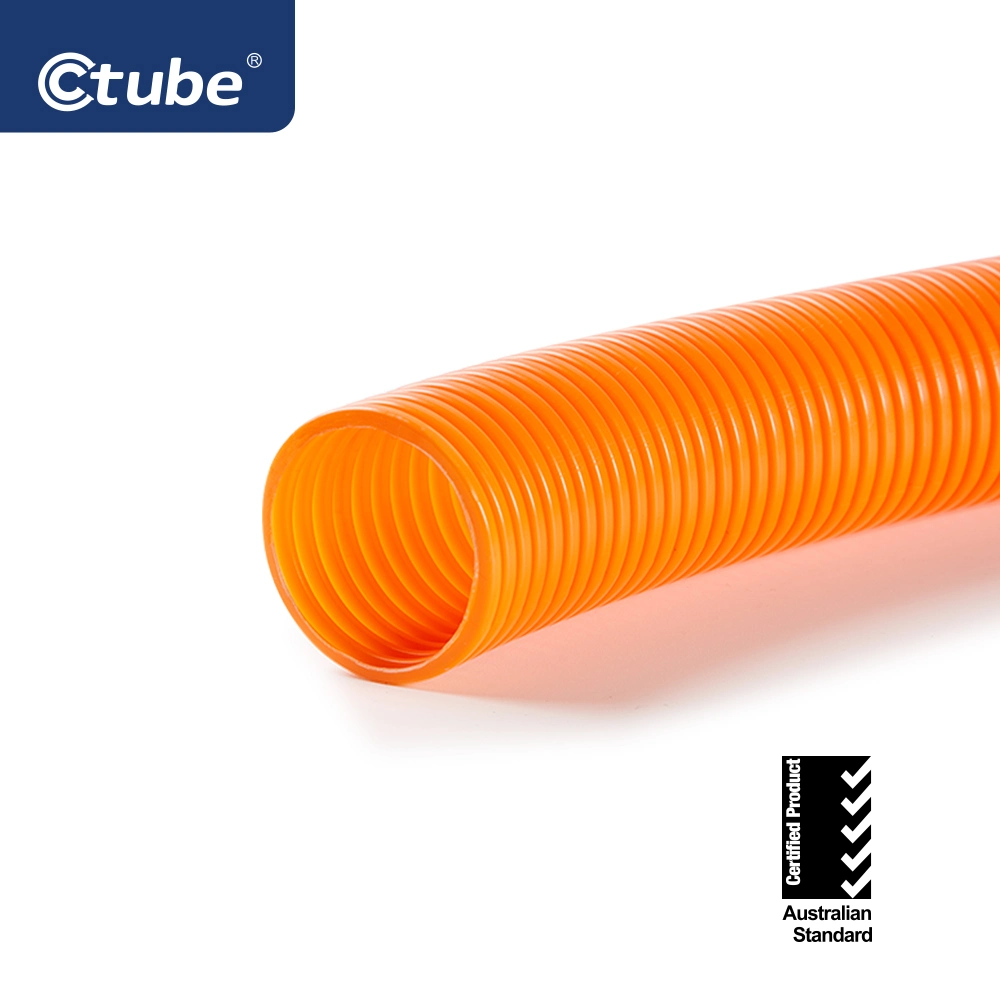 Heavy Duty Flexible Plastic Corrugated Tube with Orange PVC