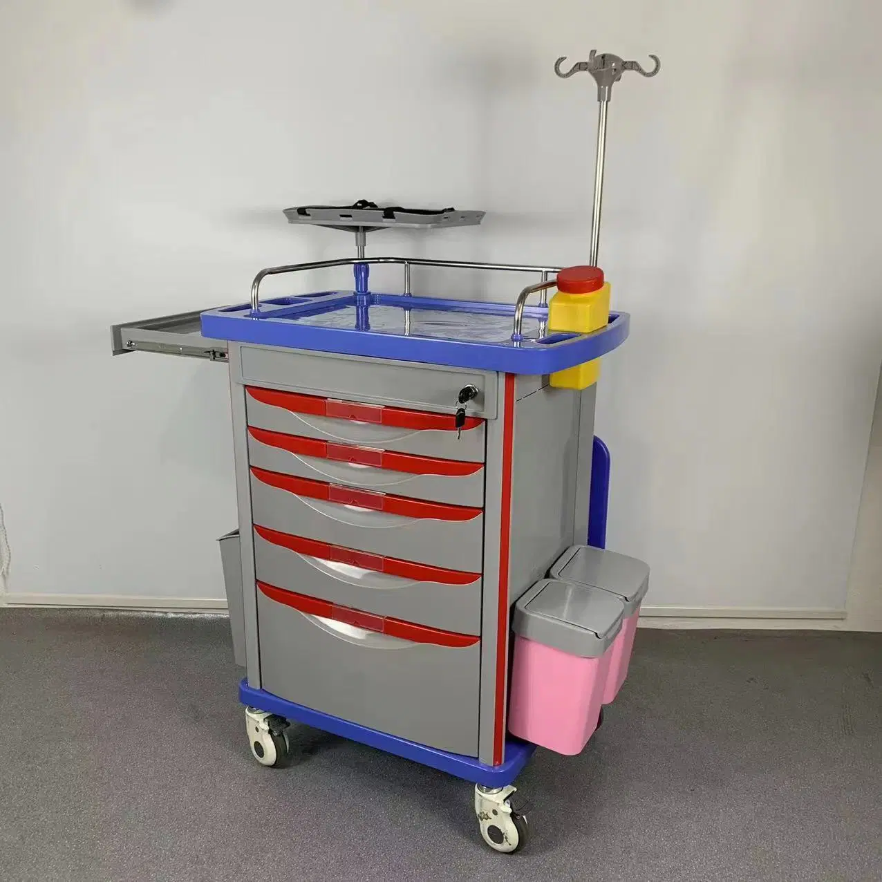 ABS Plastic Hospital Service Cart Trolley de emergencia médica de medicamentos Con los Dibudos