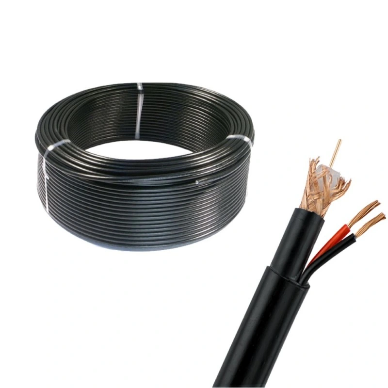 Cable coaxial RG59+2DC para TV CCTV con CAC de cobre Conductor