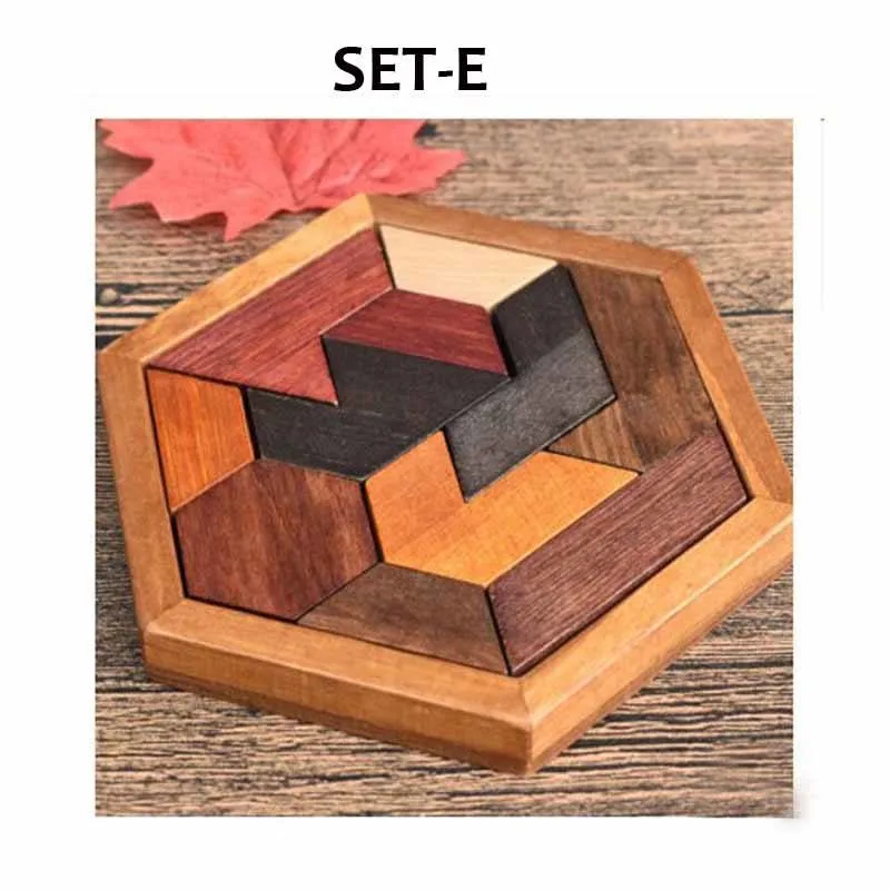 Wooden Puzzles Toys Jigsaw Board Geometric Shape Child Educational Toy