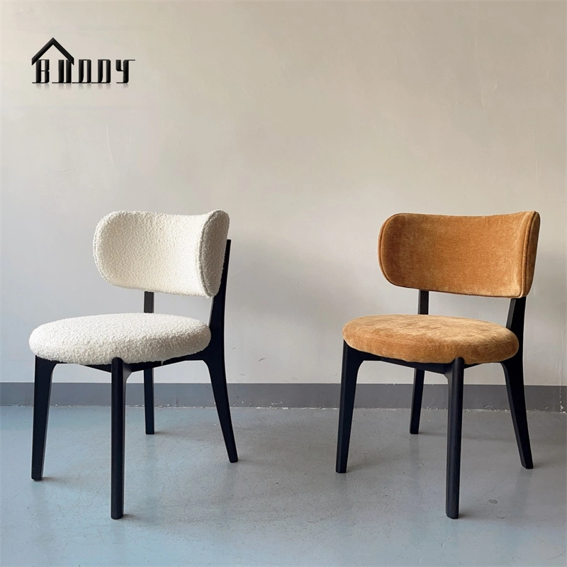 Ash Wooden Legs Chairs Fabric Restaurant Hotel Dining Chair