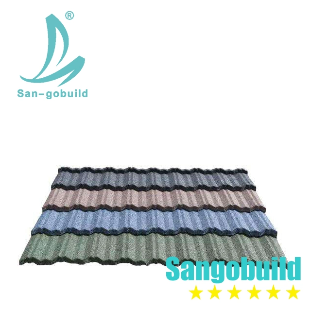 Shingle Flat Plain Series Waterproof Products Natural Stone Coated Metal Roof Tile