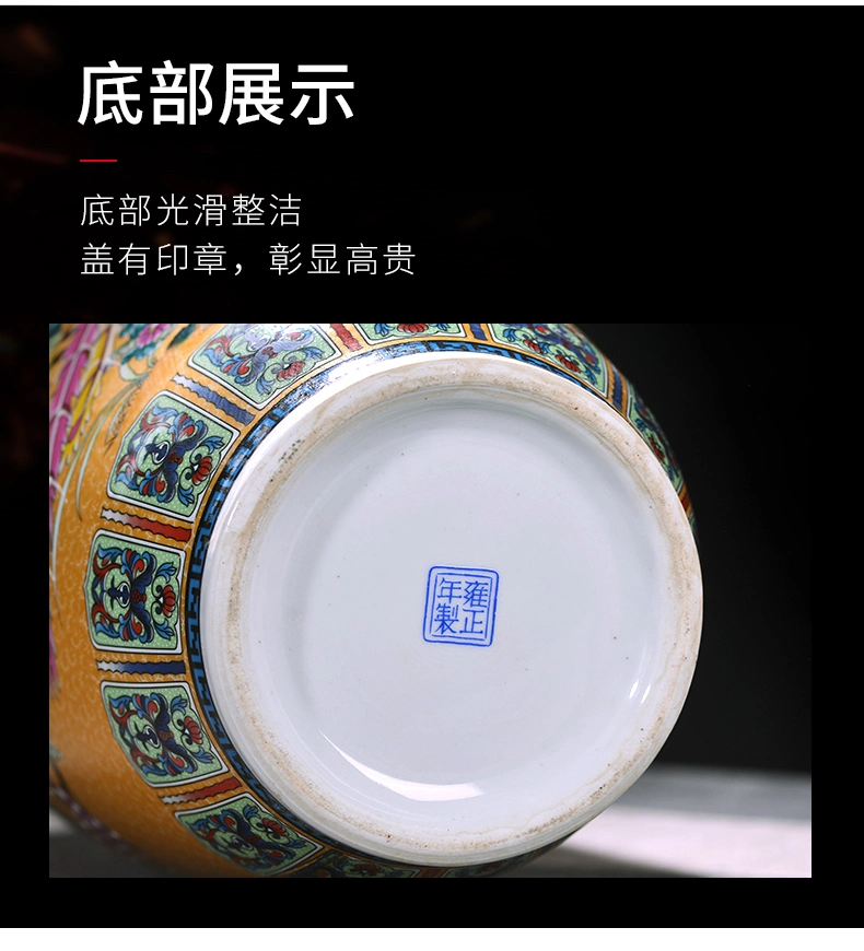 Simple Scenery Ceramic Decoration Chinese Hotel Vase Decoration Enamel Colored Ceramic Vase