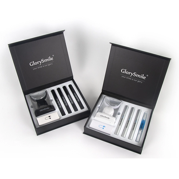 Dispositivo de blanqueamiento de dientes Glorysmile usa cordón de silicona Kit de blanqueamiento dental LED con cargador