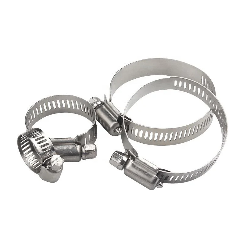 German Type Hose Clamp Adjustable Clip 201 304 Automotive Stainless Steel Hose Clamps 9mm Bandwidth W2 W4 Worm Gear Hose Clips