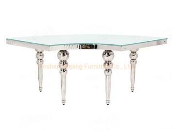 Foshan Shunde Supplier Hotel Said Table Wedding Party tubo de acero Mesa de café moderna mesa de comedor