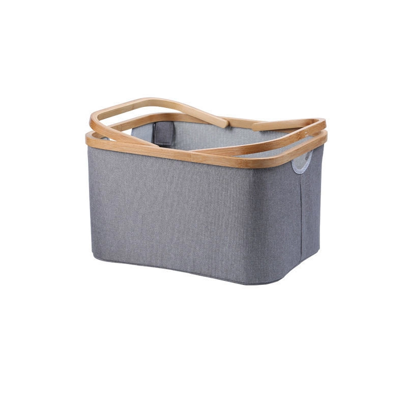 Bamboo Linen Laundry Hampers Baskets with Dual Built in Handles and Built