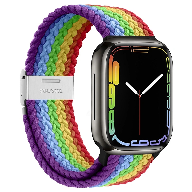 Hot-Sellings Colorful Smart Watch Straps for Applewatch Pg48 Buckle Loop Nylon Woven Strap iWatch7 / 7 Watch Band