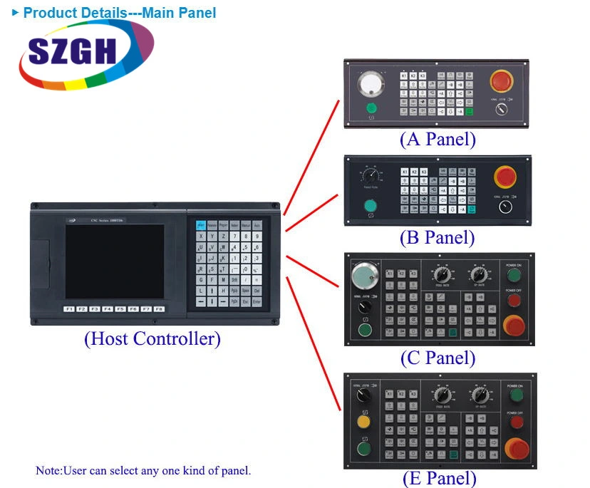 Suporte para controlador de fresagem CNC de 4 eixos função de ensino 3D Painel controlador CNC a, B, C, e Painel para Máquina de perfuração, Router