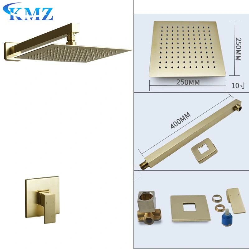 Одиночный рычаг квадратных душ потайной головки блока цилиндров на стену в ванной комнате есть душ, потолочный душ под струей горячей воды ванной под струей горячей воды латунные 2450 g