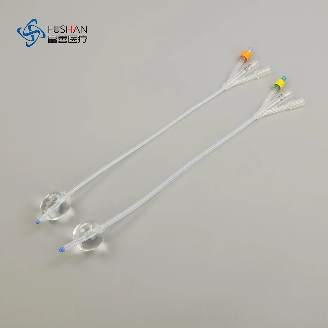 Adult Size Medical Grade Silicone 3 Way Foley Catheter for Urine Drainage with CE, ISO and FDA Certificates