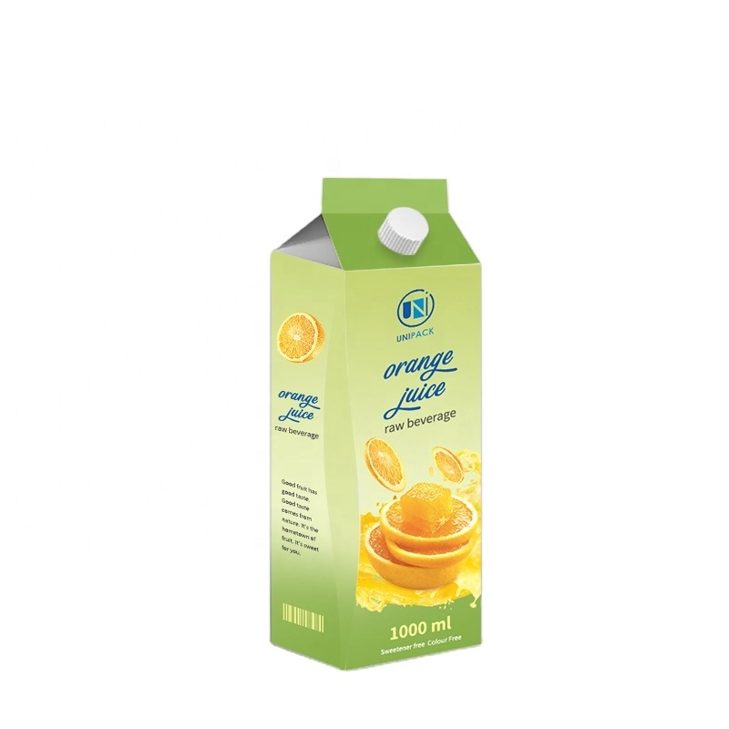 Unipack Eco-Friendly Composite Laminated Cardboard Aseptic Gable Top Pack Filling Juice Milk Carton Box Packaging