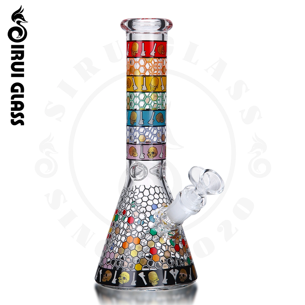 Verre de gros fumeurs Sirui Chine tuyau d'eau brûleur à huile de l'huile du tuyau de l'autocollant de couleur DAB Rig Honeycomb Bécher de glace Downstem Catcher la fumée de tabac Herb becher sec