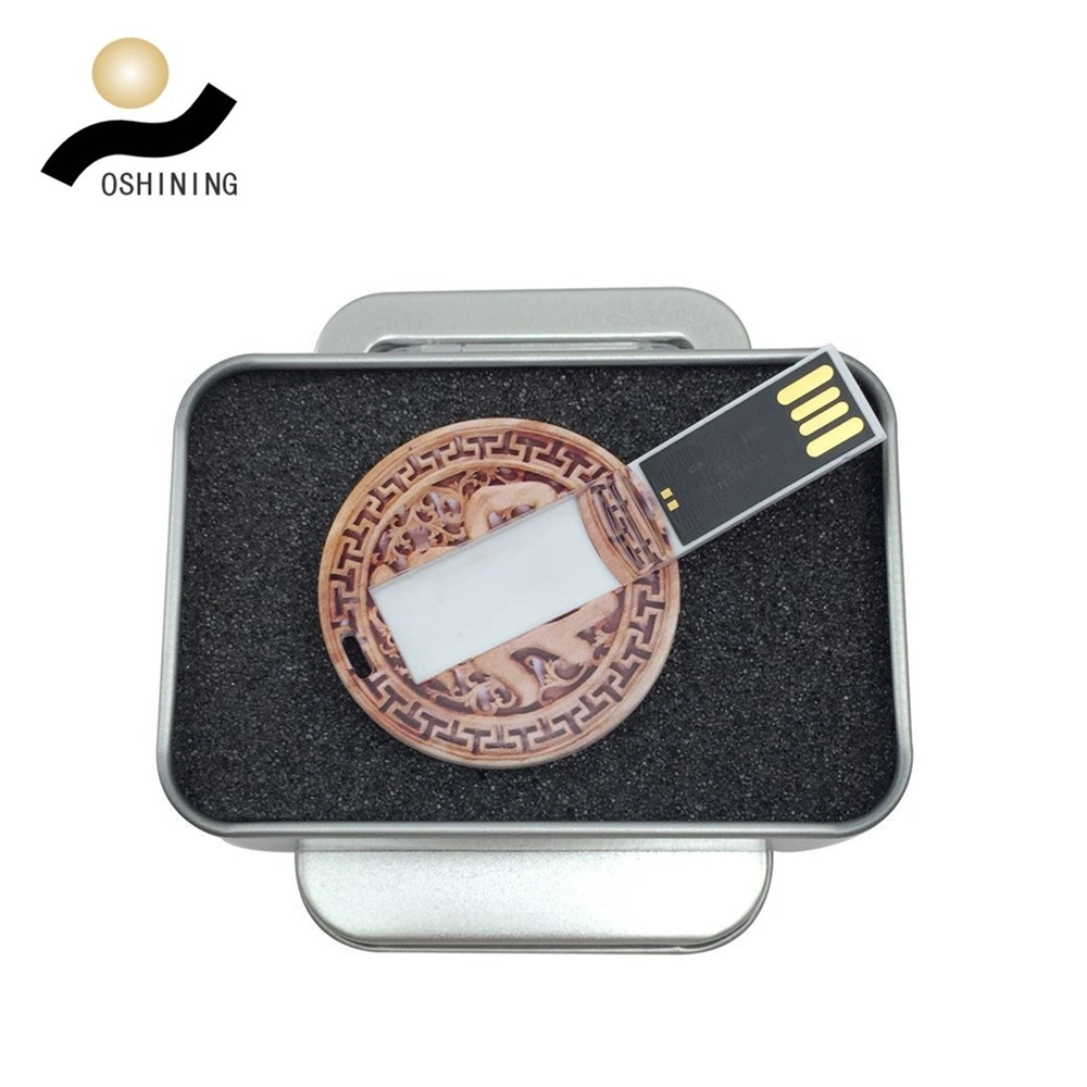 Custom Round Card Shape USB Flash Drive Pendrive 32GB