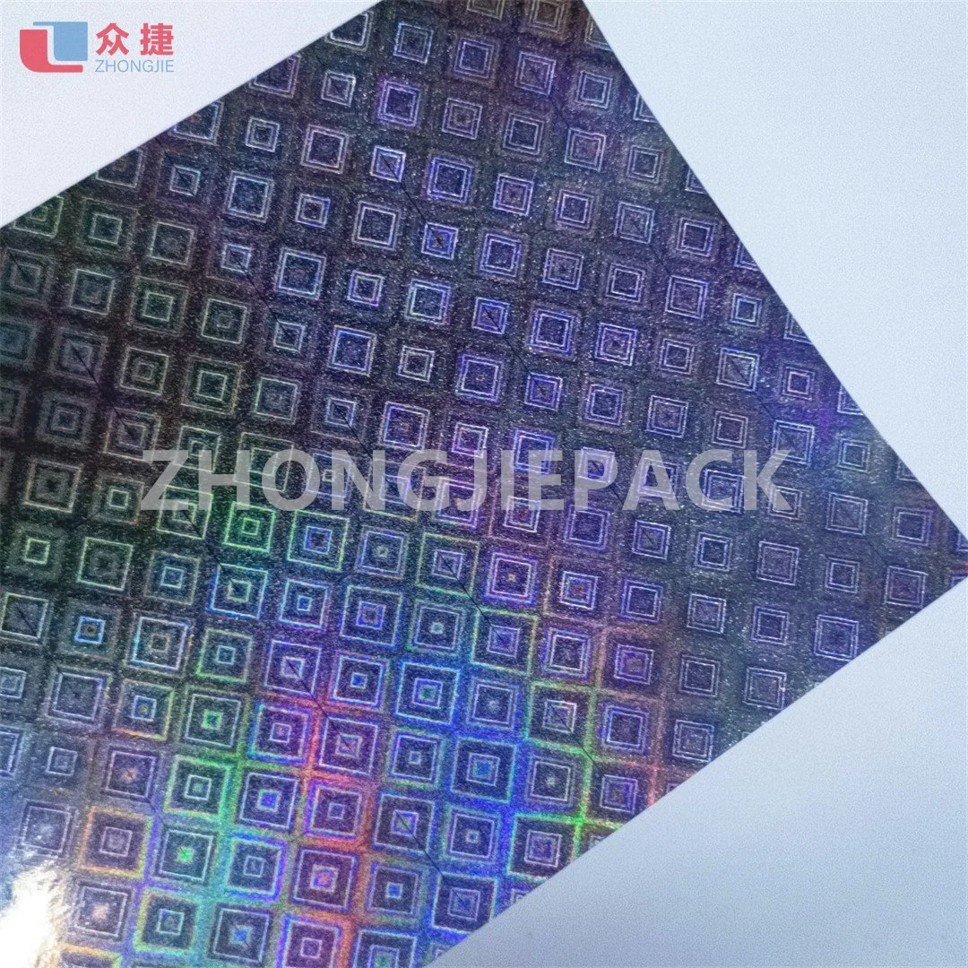 Laser Check Plaid Pattern BOPP Holographic Film Laminated Paperboard for Gift Box Packaging