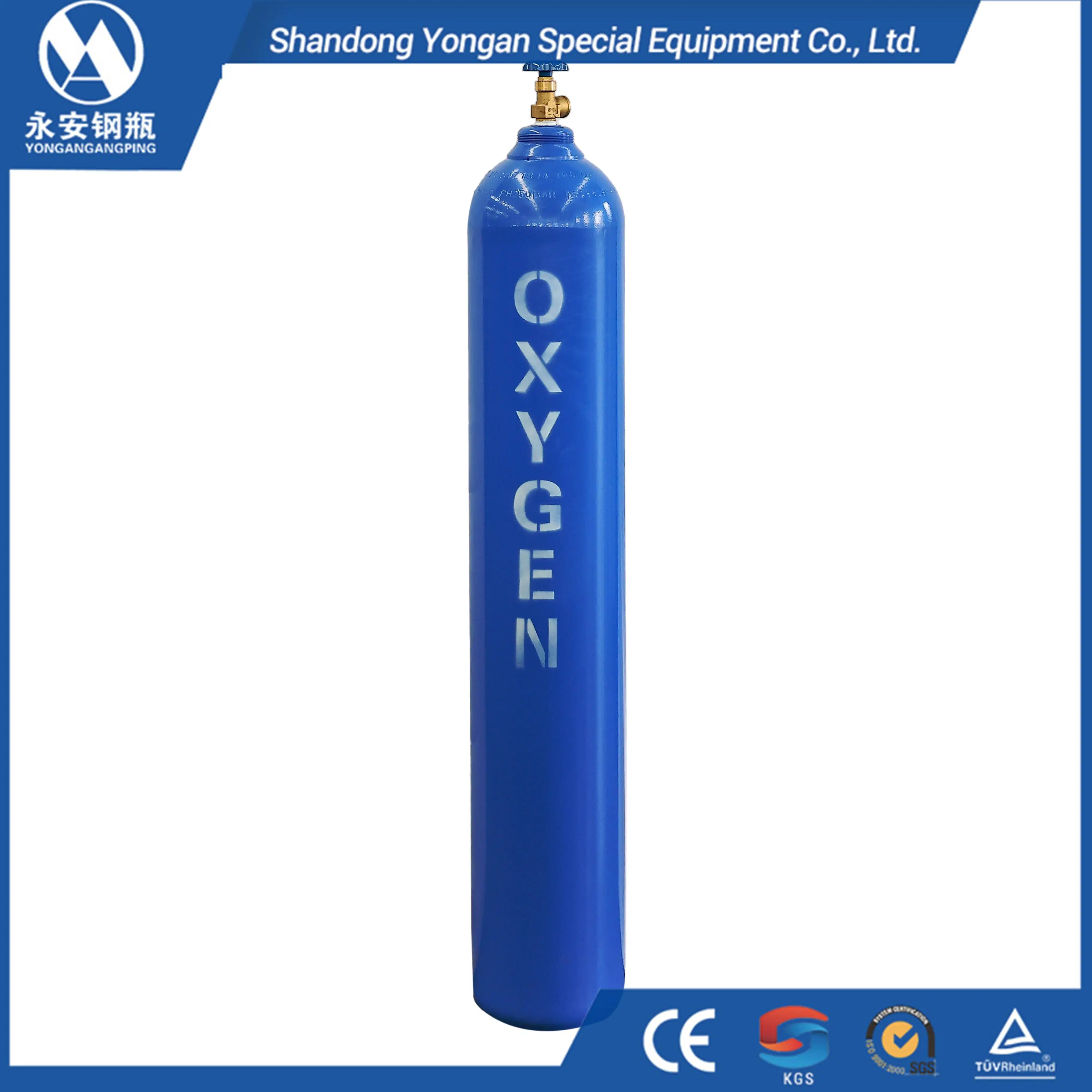 20L 200bar EU Standard ISO Tped High Pressure Vessel Seamless Steel Gas Cylinder