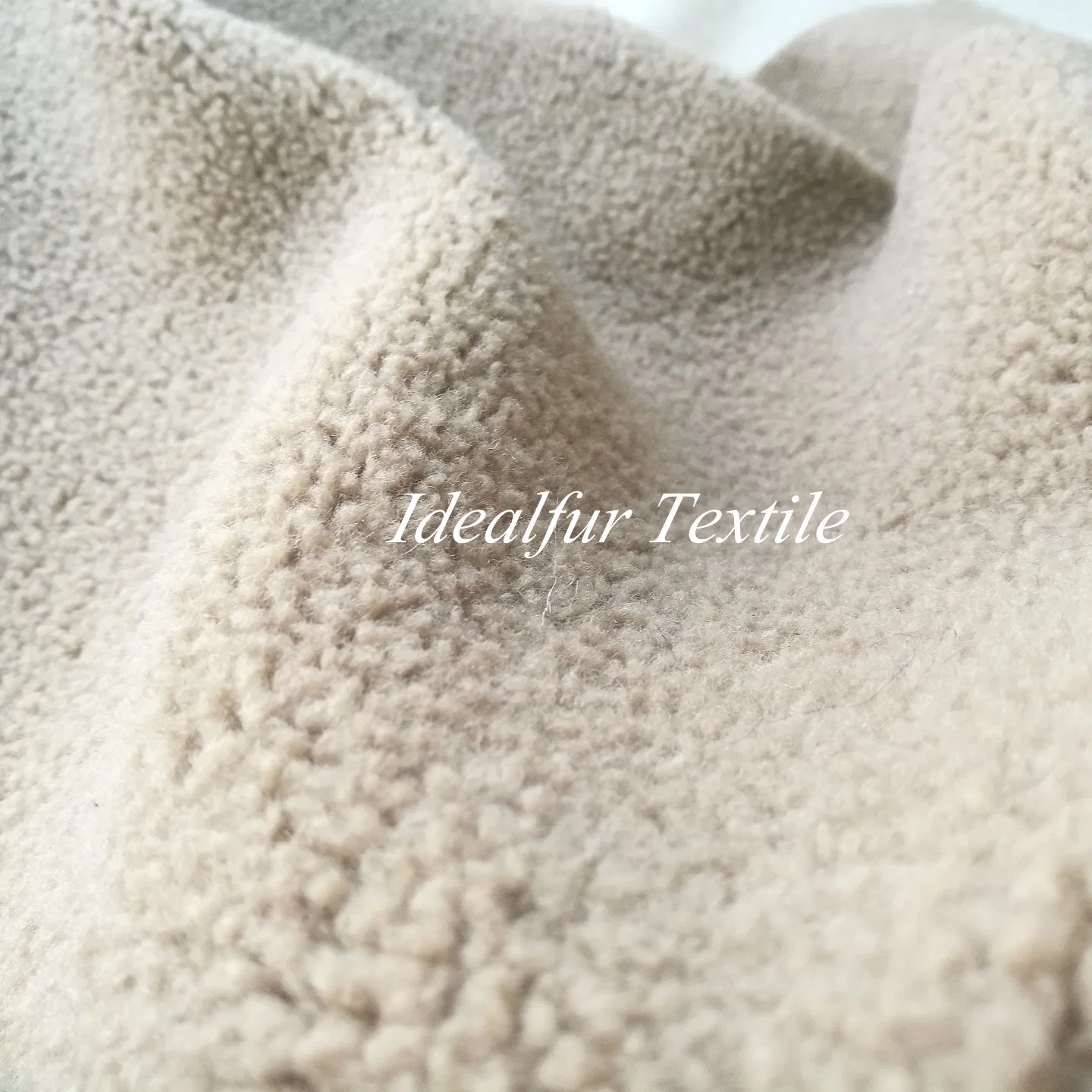 Beige Imitation Wool Sheepskin Granular Hair Fake Fur