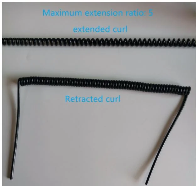 El terminal del muelle A DC 5.5X2.1 5.5X2.5mm espiral macho cable DC Cable de alimentación conector cableado