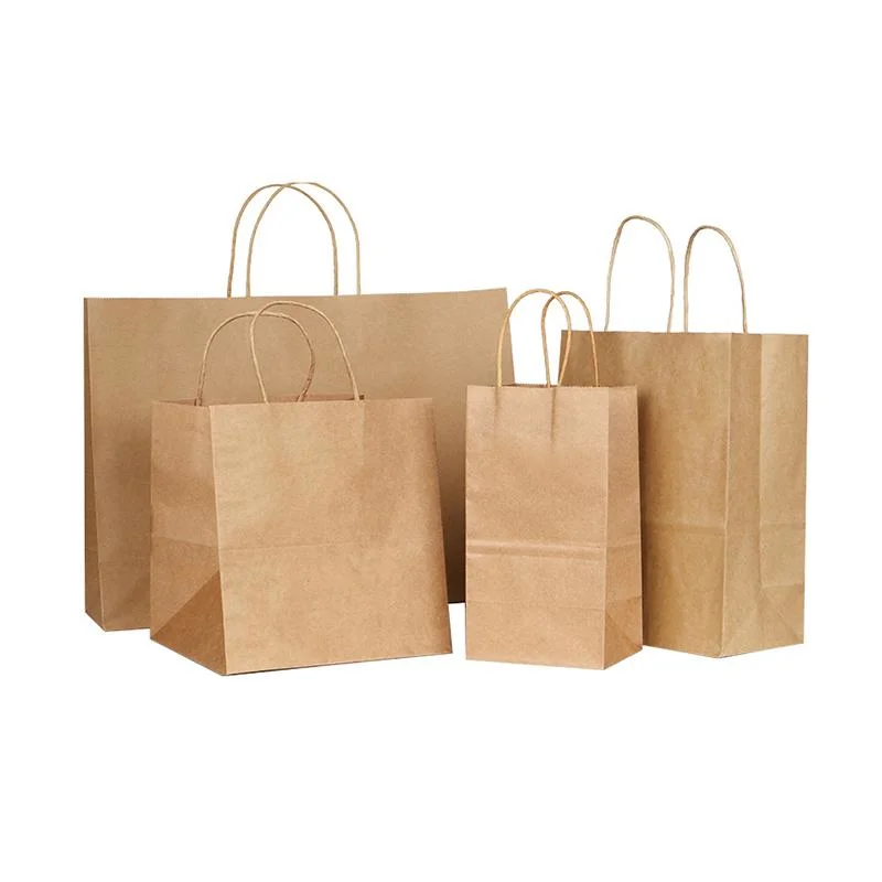 Custom Logo Brown Gift Shopping Kraft Packing Paper Bags for Packaging