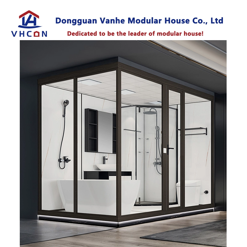 High quality/High cost performance  Indoor Hotel Building Design Glass Unit Shower Cabin Modern Portable Prefabricated Modular Bathroom Pod for Sale