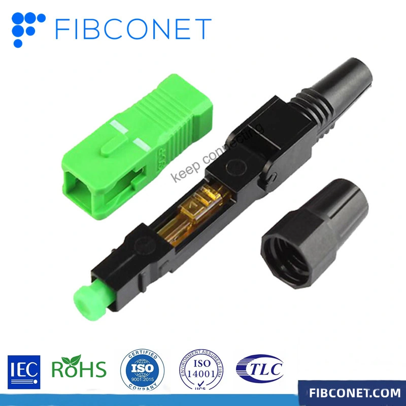 FTTH SC APC/UPC conectores ópticos de fácil instalación de fibra óptica Conector rápido