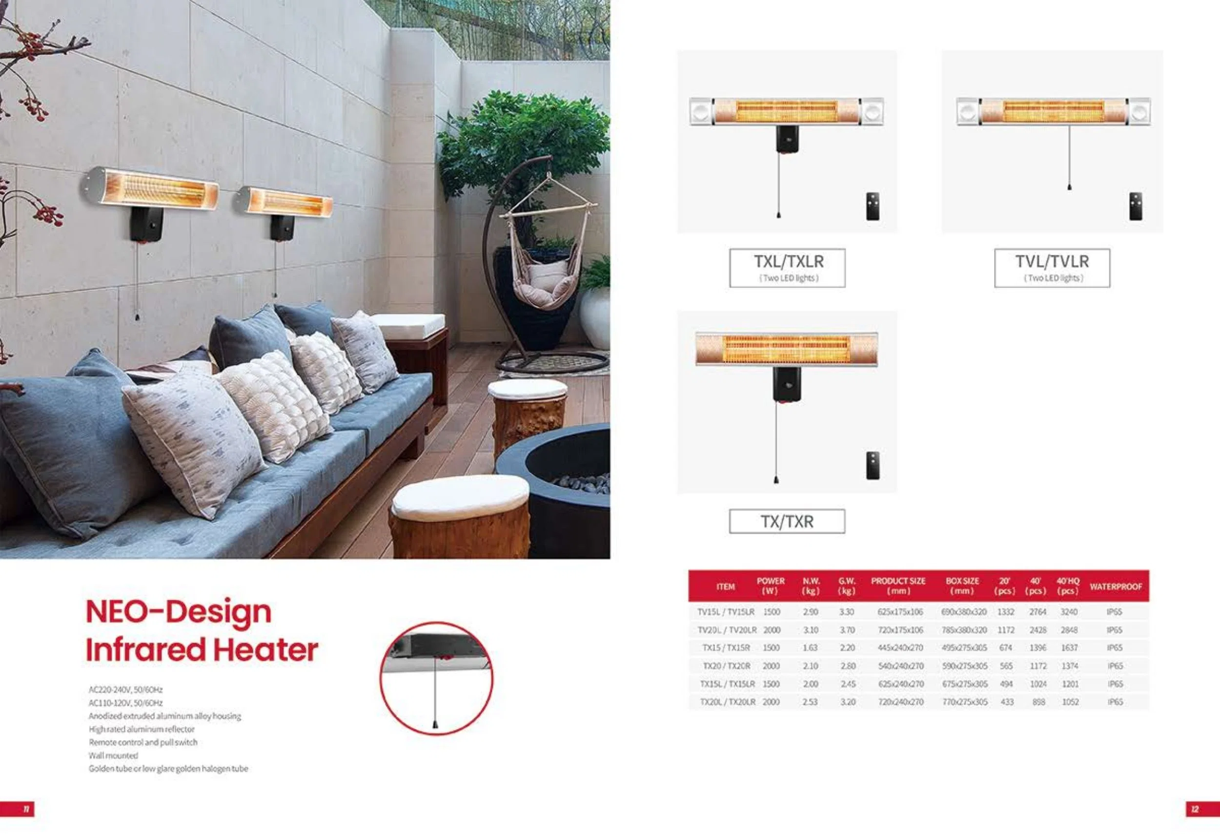 Patio Heater/Wall Mounted Infrared Heater