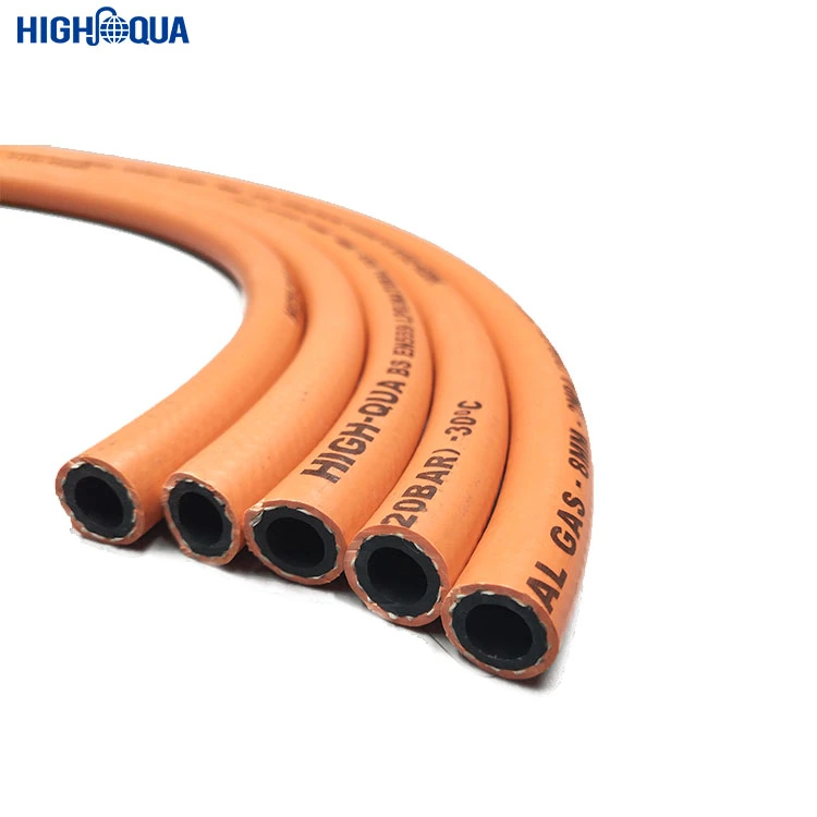 Flexible Soft Orange PVC Plastic Propane LPG Gas Pipe 50 Meters Roll Heavy Duty Gas LPG Hose