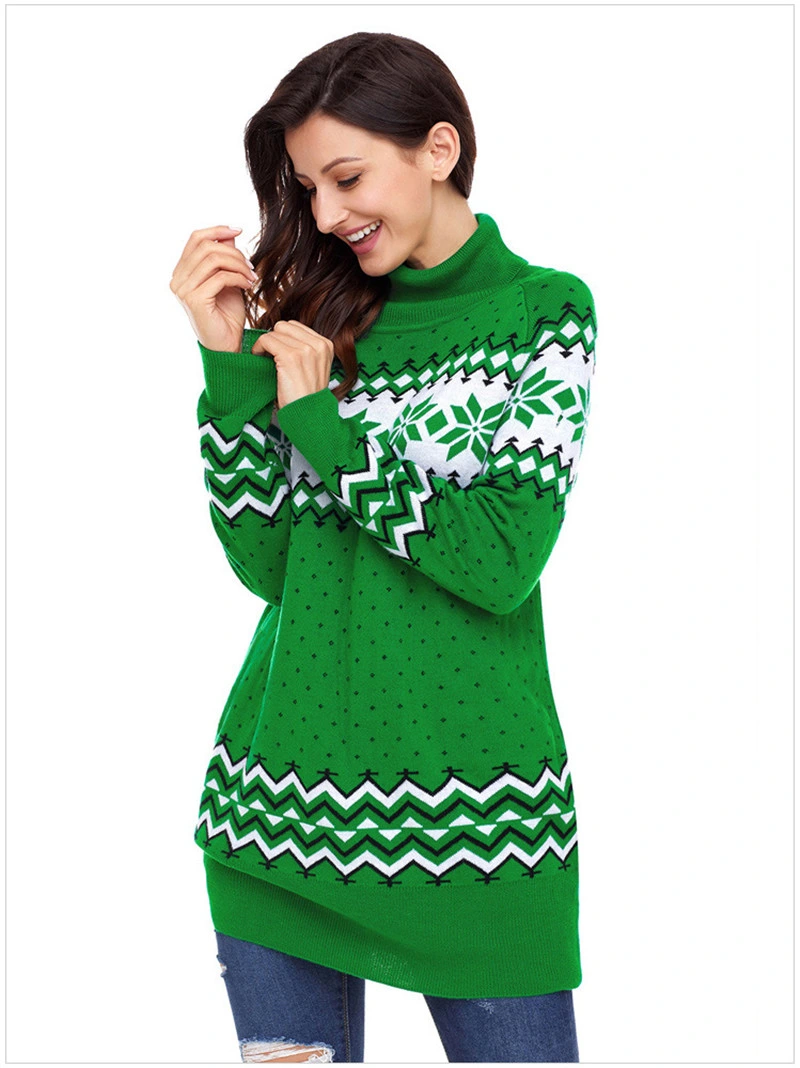 Wholesale/Supplier Knitted Cothes Turtleneck Long Line Pullover Sweater