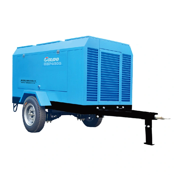 Compresseurs d'air à vis électriques portables diesel 90 KW 8 bar utilisé avec l'équipement de forage de puits d'eau