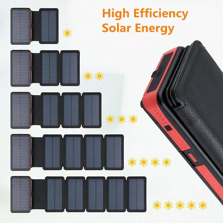 Cargador portátil resistente al agua Solar Power Bank 10000mAh Flash Light Dual USB Solar Power Cargador de teléfono móvil para camping