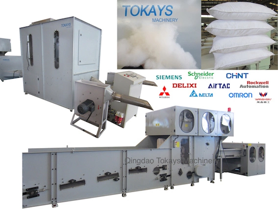 Fully Automatic Bale Breaking Breaker Fiber Opener Fibre Opening Carding Pillow Cushion Sofa Filling Stuffing Blowing Making Machine Production Line 2 Nozzles