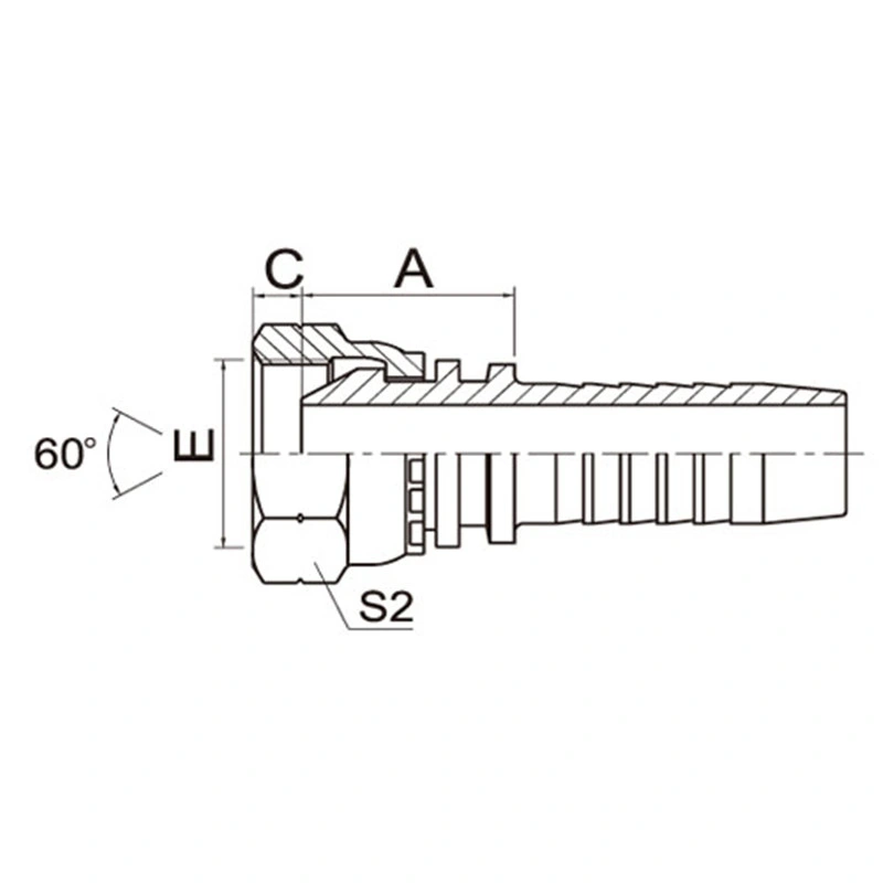 El racor hidráulico hembra BSP 3/8