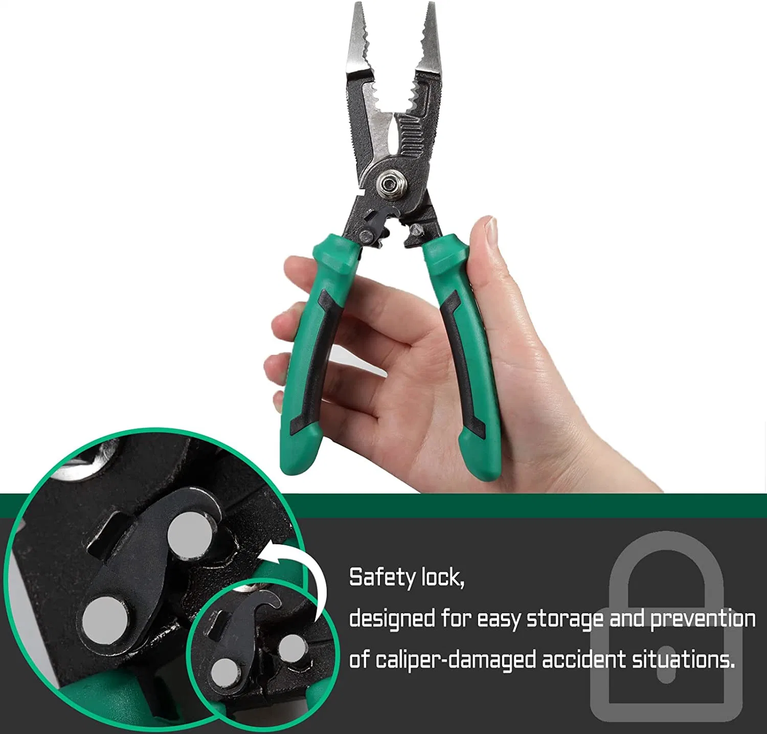 American Type 6-in-1 Multifunctional Electrician Pliers with Crimping Cutters 8.5 Inch