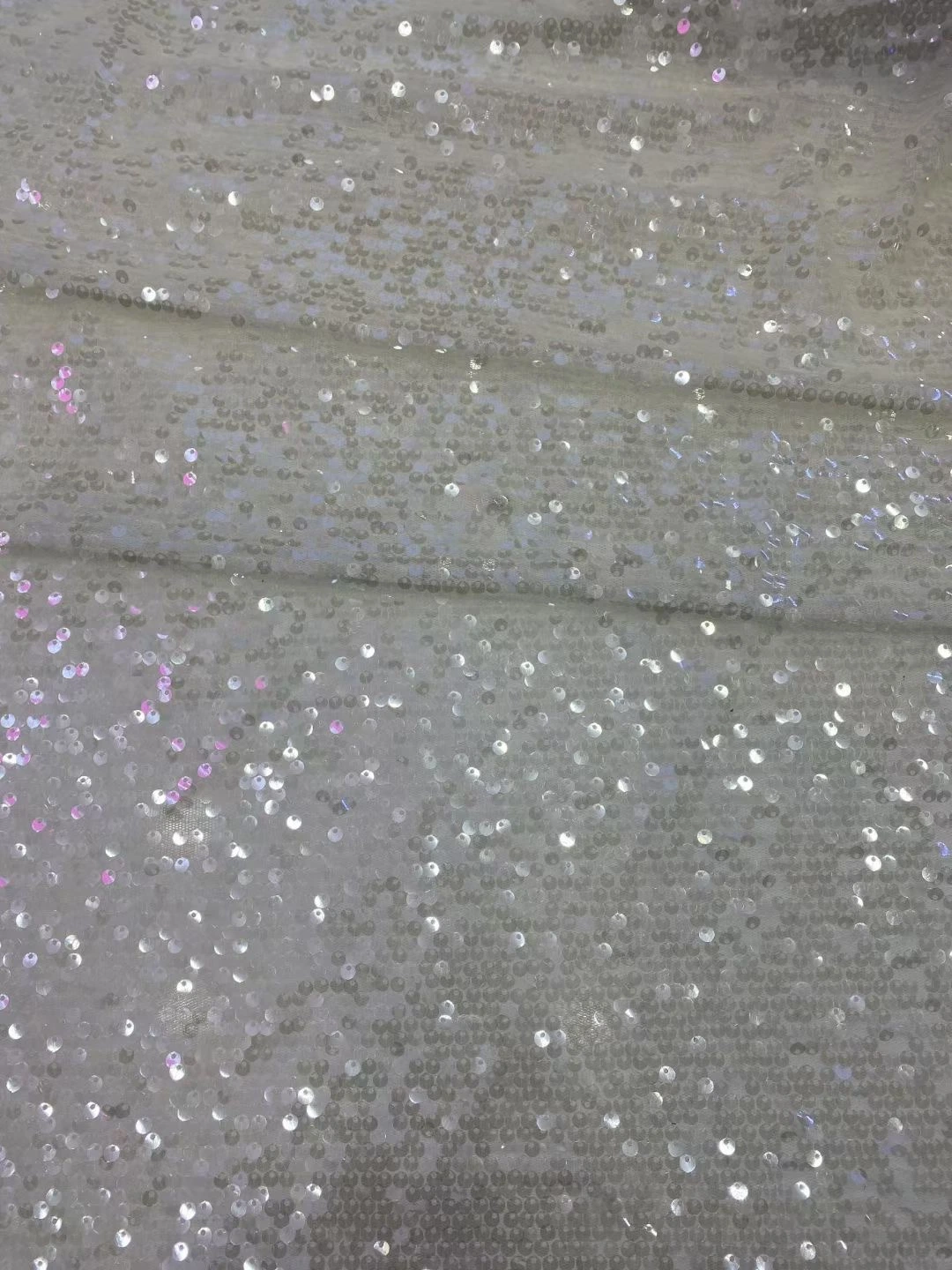 Bright Shinny Transparent Tulle Embroidery Sequin Fabric for Skirt