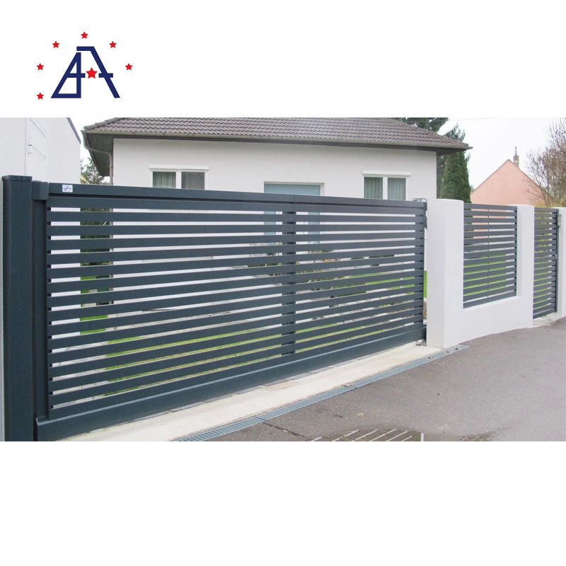 Durable Wooden Grain Fencing Aluminum Fence Panels and Gate