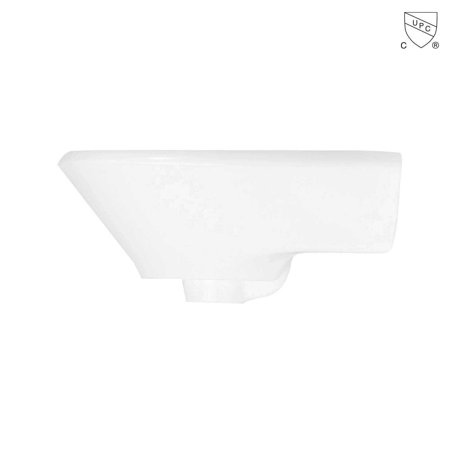 High quality/High cost performance Bathroom Ceramic White Oval Porcelain Vanity Bathroom Cabinet Wall-Mount Sink Cloakroom Wall-Hung Wash Basin with Pre-Drilled Overflow