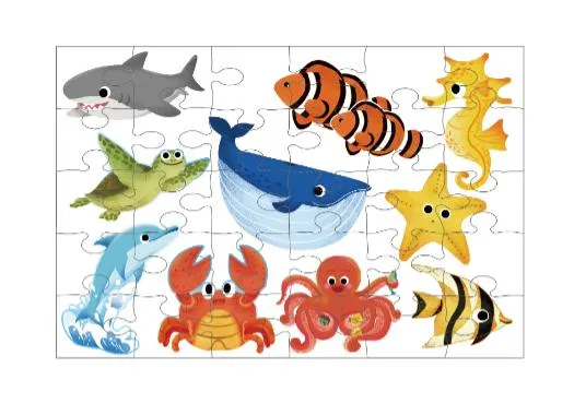 Children Puzzles Factory Direct Sales Cardboard Puzzles Cartoon Paper Puzzles Animal Puzzles 30 PCS Puzzles