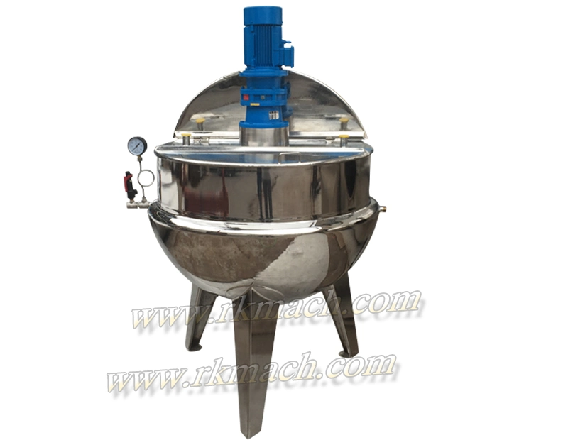 600L Stainless Steel Gas Heating / Steam Heating / Electric Heating Jacketed Kettle with Mixer