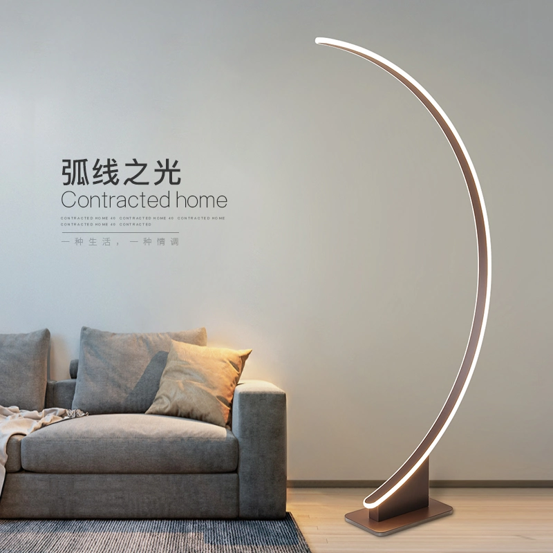 Nordic Minimalist Curved LED Floor Lamp, Minimalist Modern Living Room, Book Room, Decorative Lighting, Bedroom, Vertical Desk Lamp