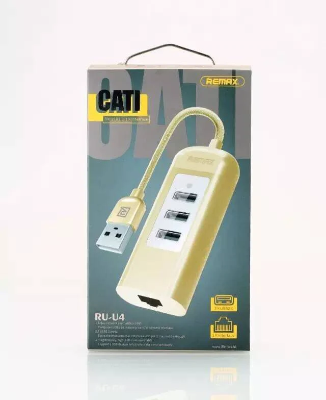 Cati original 100m de 3 puertos USB 2.0 HUB multifuncional Acceso a Internet