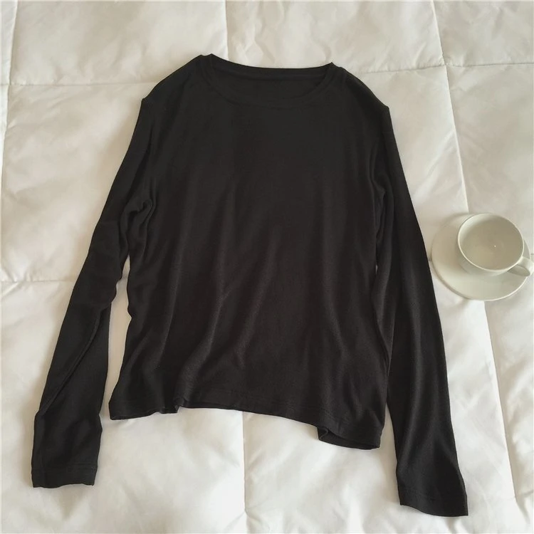 100% Organic Cotton Crewneck Tee Thermal Waffle Long Sleeve T Shirt Sustainable Crewneck Thermal Long Sleeve Tee Shirt Knit Tshirt