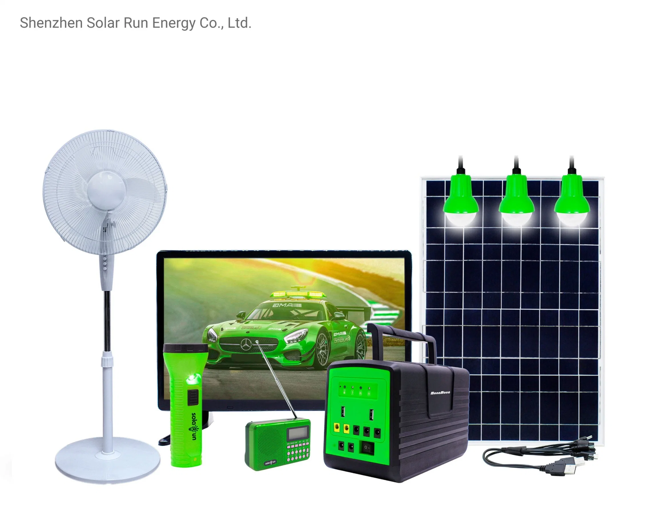 Sistema de energía solar recargable de bajo consumo techo &amp; 16 Ventilador de mesa/soporte/pedestal de pulgadas