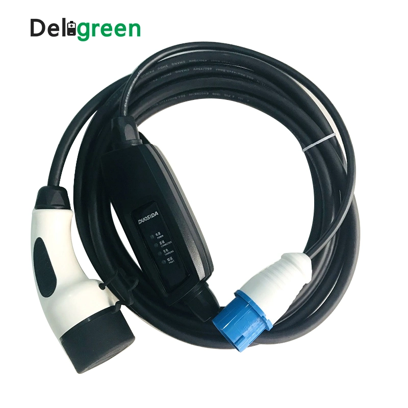 Duosida Type 2 IEC 62196-2 Electric Vehicle Charger Plugs 32A with 2 M Three Phase 5pins Cable