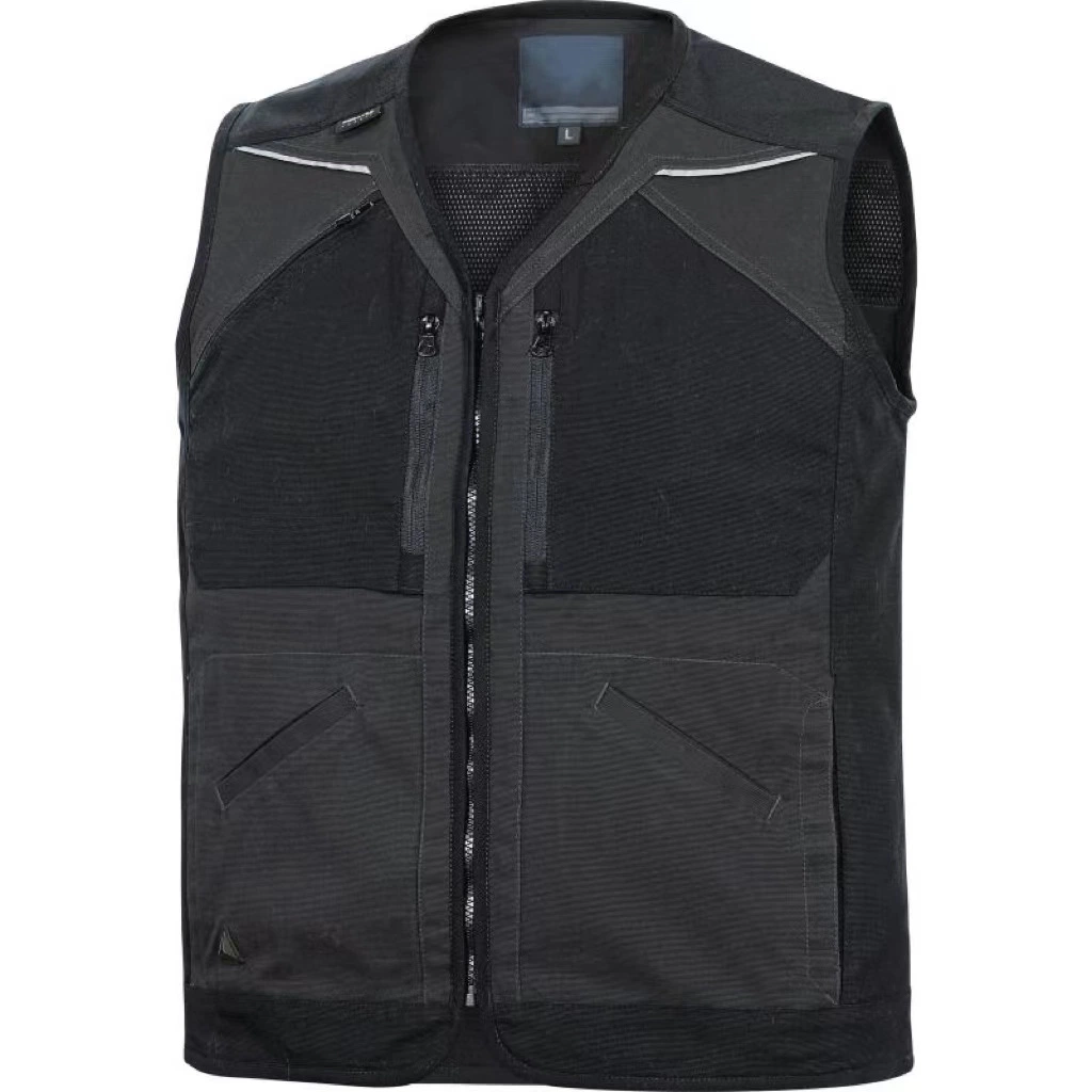 Man Sleeveless Safety Work Waistcoat V-Neck Vest Fishing Grey Vest for Men