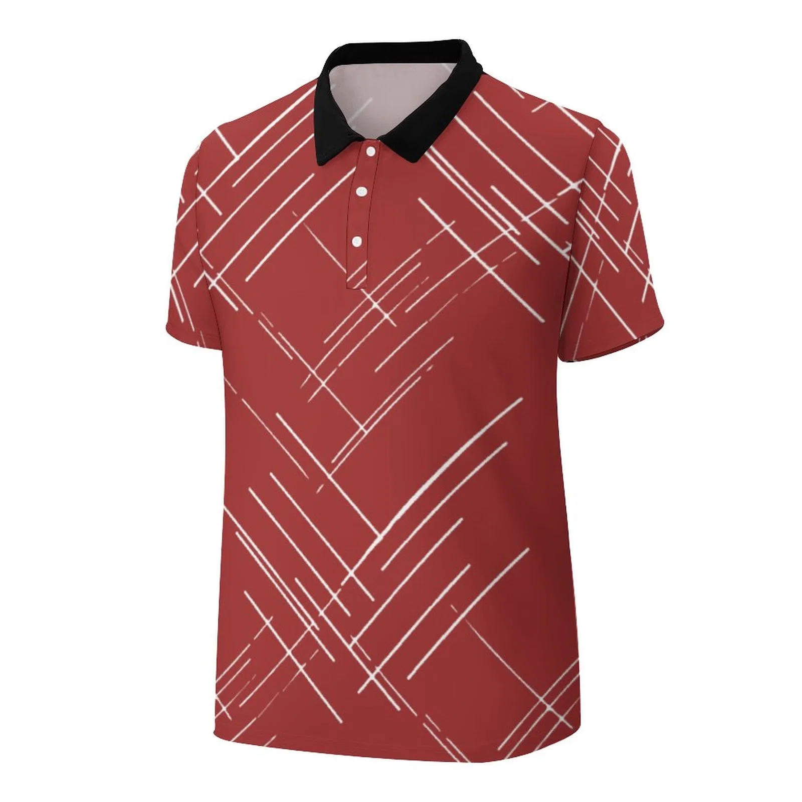 Hot Selling Fashion Cotton Spandex Silk Screen Printing Men's Polo Shirt with Rib Collar