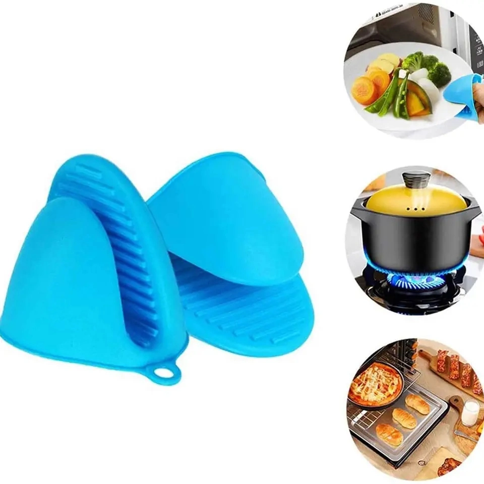 Caliente barato Colorful Mini Cocina Grill Herramientas de cocción calor Guantes resistentes de silicona para horno de barbacoa