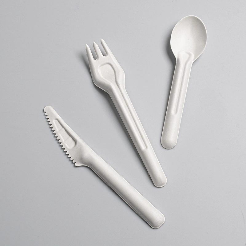 Biodegradable Disposable Sugarcane Bagasse Paper Cutlery Set Biodegradable Dinnerware